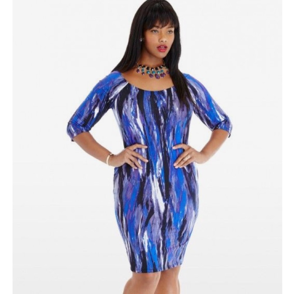 Plus size Purple Bodycon Dress from FTF